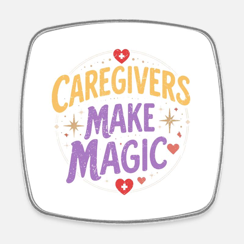 Pflegerin Pfleger Altenpflege Caregivers Magic - Square fridge magnet - white