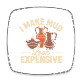 Pottery Addict Tonkunst Kreativ Motiv - Viereckiger Kühlschrankmagnet - Weiß - Vorne