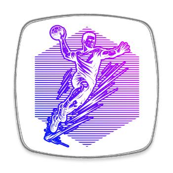 Clear handball message for men - Square fridge magnet - white - Front