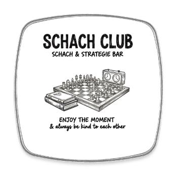 Conception de stratégie pour un club d’échecs – Barre-d’échecs vintage - Magnet carré - blanc - Devant