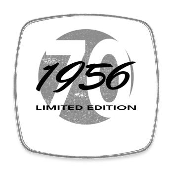 70th Birthday 1956 Gift for Men and Women - Square fridge magnet - white - Front
