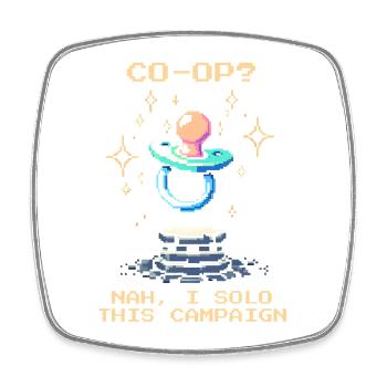 Solo au lieu de Co-op | Papa Parents d’humour - Magnet carré - blanc - Devant
