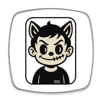 Stichwolf Maskottchen - Viereckiger Kühlschrankmagnet - Weiß - Vorne