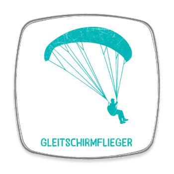 Paraglider GLEITSCHIRMFLIEGER LUSTIG - Square fridge magnet - white - Front