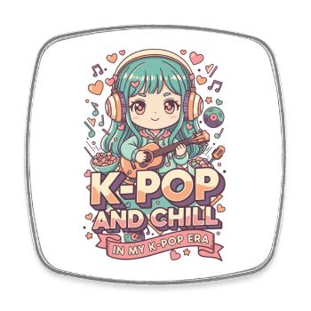 K-Pop et Chill dans ma musique coréenne à l’ère K-Pop - Magnet carré - blanc - Devant