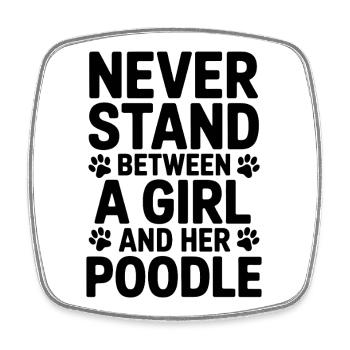 Poodle Sayings Dogs Funny Poodle Gift - Square fridge magnet - white - Front