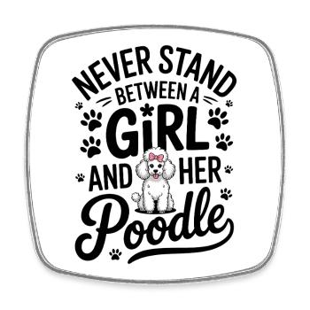 Poodle Sayings Dogs Funny Poodle Gift - Square fridge magnet - white - Front