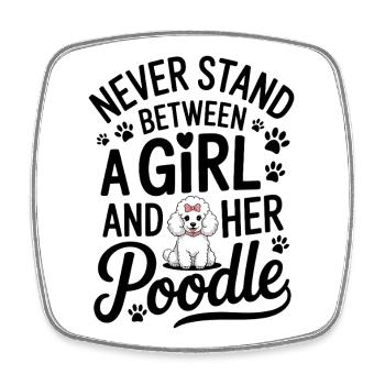 Poodle Sayings Dogs Funny Poodle Gift - Square fridge magnet - white - Front