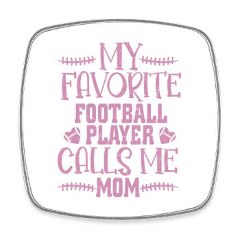 My Favorite Football Player Calls Me Mom Season - Viereckiger Kühlschrankmagnet - Weiß - Vorne