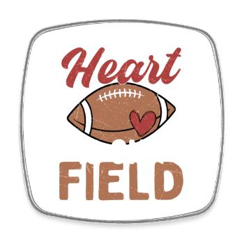 My Heart Is On The Field Season Football Player - Viereckiger Kühlschrankmagnet - Weiß - Vorne