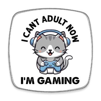 I cant Adult now I'm Gaming funny Gamer Cat - Viereckiger Kühlschrankmagnet - Weiß - Vorne