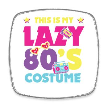 Das ist mein Lazy-80er-80er-Jahre-Kostüm - Viereckiger Kühlschrankmagnet - Weiß - Vorne