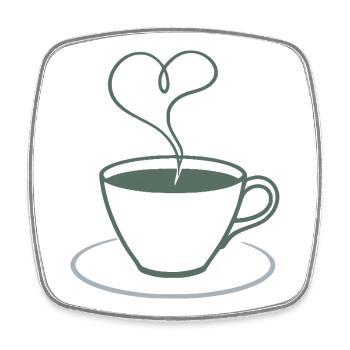 Herzdampf Kaffee Illustration - Viereckiger Kühlschrankmagnet - Weiß - Vorne