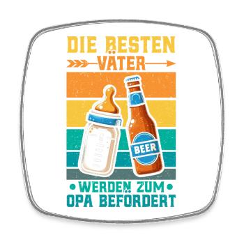 Die Besten Väter Werden Zum Opa Befördert - Viereckiger Kühlschrankmagnet - Weiß - Vorne