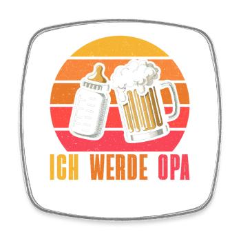 Ich Werde Opa Baby Großvater Pops Großeltern - Viereckiger Kühlschrankmagnet - Weiß - Vorne