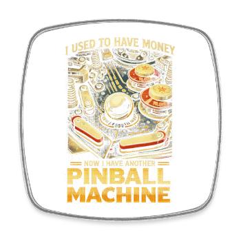 Joueur de flippers machine à flipper - Magnet carré - blanc - Devant