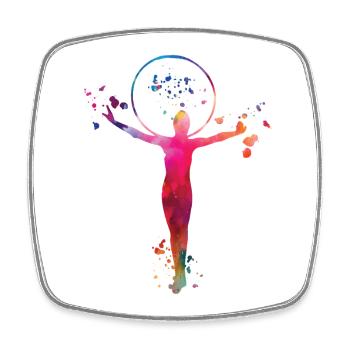 Gymnastics Hoops Rhythmic Gymnastics - Square fridge magnet - white - Front