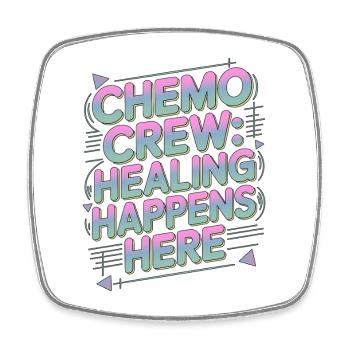 Oncology Nurse Chemo Crew Healing Oncology Nursing - Square fridge magnet - white - Front