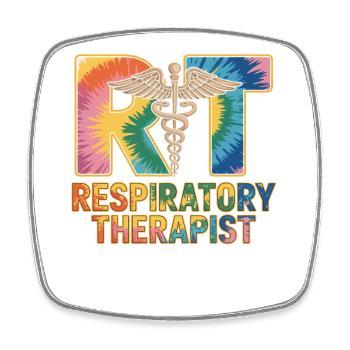 Respiratorischer Therapeut Tie-Dye - Viereckiger Kühlschrankmagnet - Weiß - Vorne