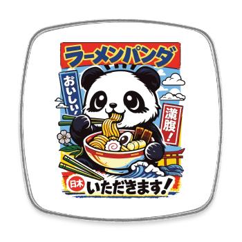 Kawaii Panda | Ramen | Nudelsuppe | Fast Food - Viereckiger Kühlschrankmagnet - Weiß - Vorne