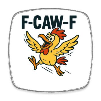 F-CAW-F | Lustige Ente im Stress - Viereckiger Kühlschrankmagnet - Weiß - Vorne