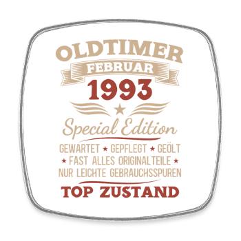 33rd Birthday Man Vintage 1993 February - Square fridge magnet - white - Front
