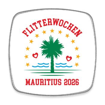 Flitterwochen Mauritius 2026 Hochzeitsreise Heirat - Viereckiger Kühlschrankmagnet - Weiß - Vorne