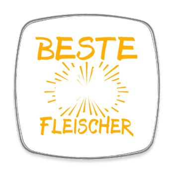Fleischer Geschenkidee - Viereckiger Kühlschrankmagnet - Weiß - Vorne