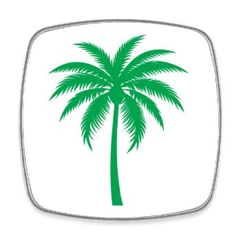 Palme - Viereckiger Kühlschrankmagnet - Weiß - Vorne