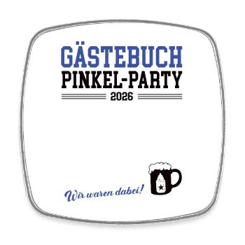 Baby Peeing Guestbook Baby Shower Baby Beer 2026 - Square fridge magnet - white - Front