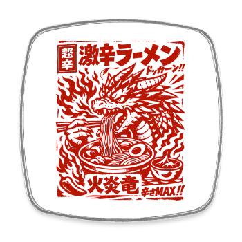 Drachen | Ramen | Nudelsuppe | extra scharf - Viereckiger Kühlschrankmagnet - Weiß - Vorne
