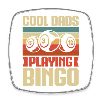Bingo Game Cool Dads Playing Bingo - Viereckiger Kühlschrankmagnet - Weiß - Vorne