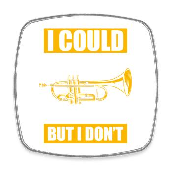 Play very quitly trumpet player - Square fridge magnet - white - Front