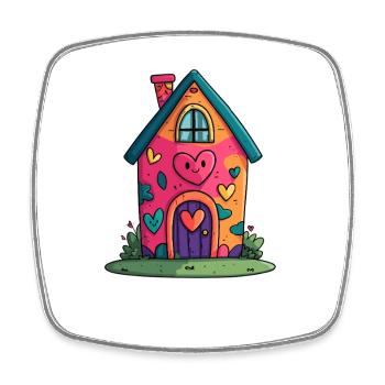 Herzhaus Farbtraum - Magnet carré - blanc - Devant