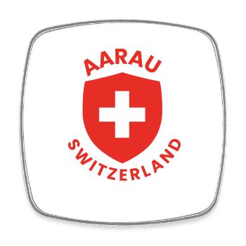 Aarau Switzerland Shield Design - Square fridge magnet - white - Front