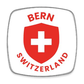 Bern Shield Swiss Cross Emblem - Viereckiger Kühlschrankmagnet - Weiß - Vorne