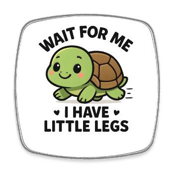 Idée de cadeau drôle sur le mème humoristique de la Tortue - Magnet carré - blanc - Devant
