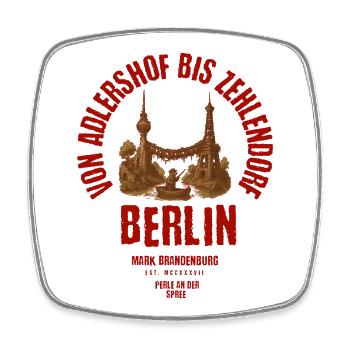 Berlin von Adlershof bis Zehlendorf - Viereckiger Kühlschrankmagnet - Weiß - Vorne