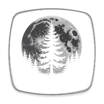 Mondwald Silhouette - Viereckiger Kühlschrankmagnet - Weiß - Vorne