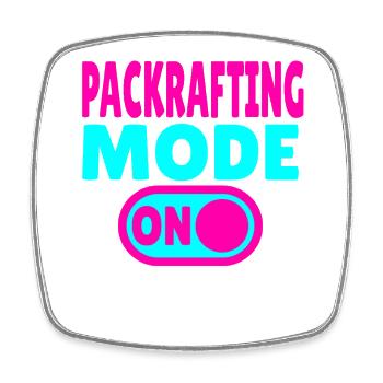 Mode Packrafting ACTIVÉ – Aventure sur terre et sur l’eau - Magnet carré - blanc - Devant