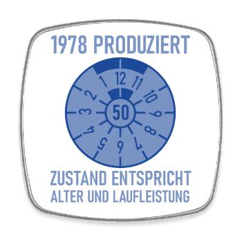 1978 Geboren 50. Geburtstag Auto Tuning - Viereckiger Kühlschrankmagnet - Weiß - Vorne