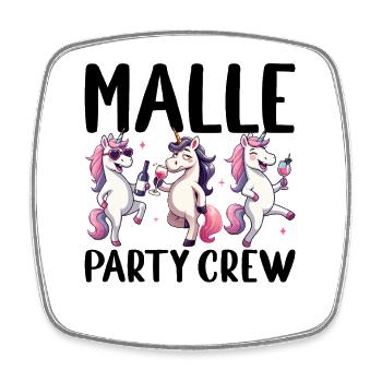 Malle Party Crew Party Urlaub Malle - Viereckiger Kühlschrankmagnet - Weiß - Vorne