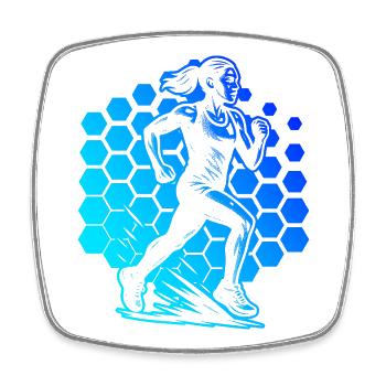Klassisches Running Motiv - Viereckiger Kühlschrankmagnet - Weiß - Vorne