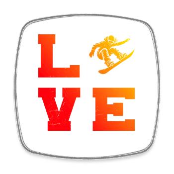 I love snowboard cool motif for snowboard for - Square fridge magnet - white - Front
