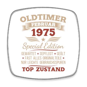 51e anniversaire Homme Vintage 1975 - Magnet carré - blanc - Devant