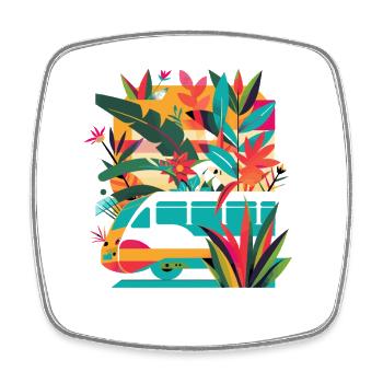 Railroad Comic - Square fridge magnet - white - Front