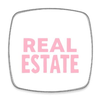 This Girl Sells Real Estate - Viereckiger Kühlschrankmagnet - Weiß - Vorne
