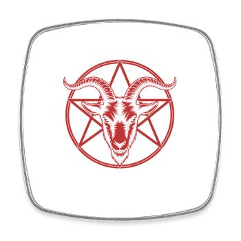 Nicht heute Jesus Goat Tee - Viereckiger Kühlschrankmagnet - Weiß - Vorne