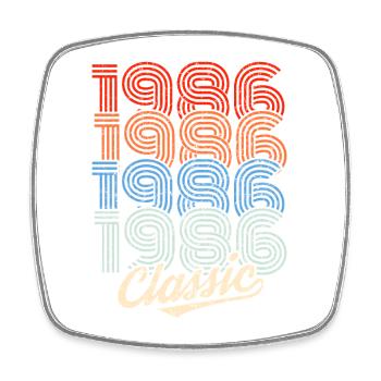 1986 Classic Retro Neon - Square fridge magnet - white - Front