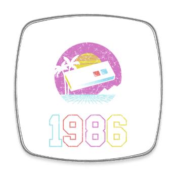 Plage de jeux rétro 1986 - Magnet carré - blanc - Devant